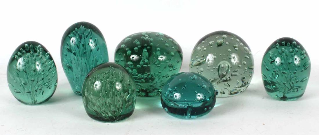 Seven Green-Glass Paperweights (1 of 6)