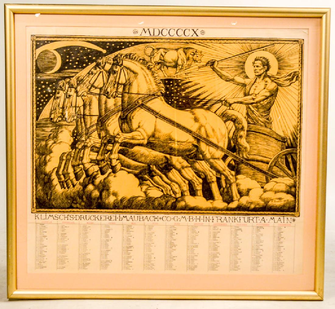 Lithograph, German Calendar, Apollo in Chariot (1 of 5)