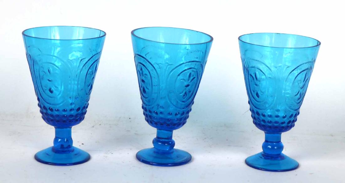 Fifteen Turquoise Glass Goblets (1 of 9)