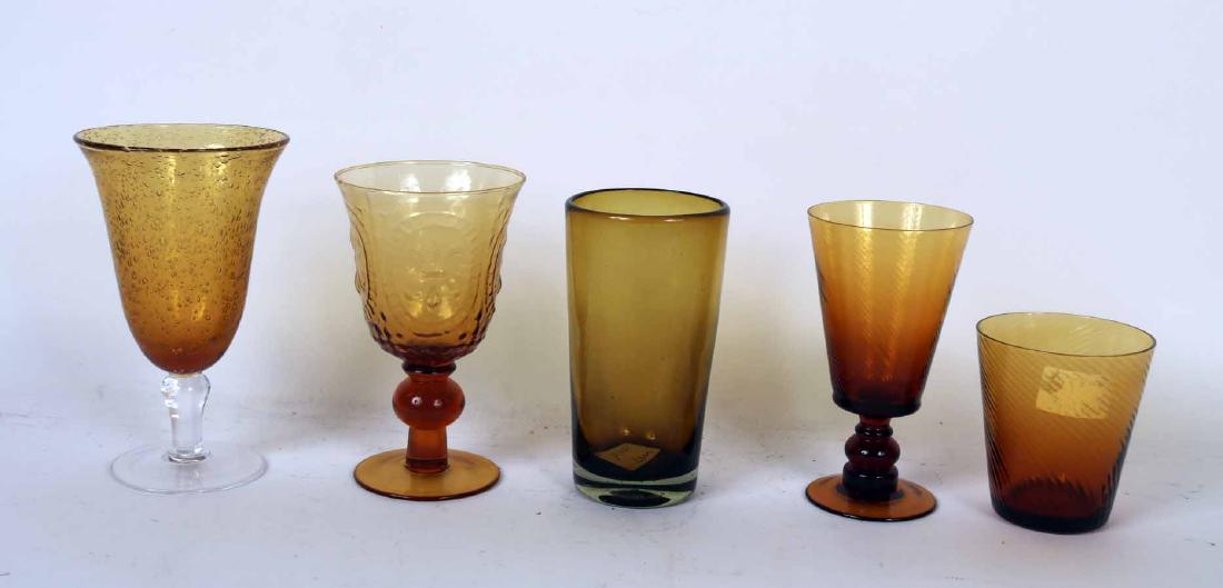 Large Group of Amber Glass (1 of 10)