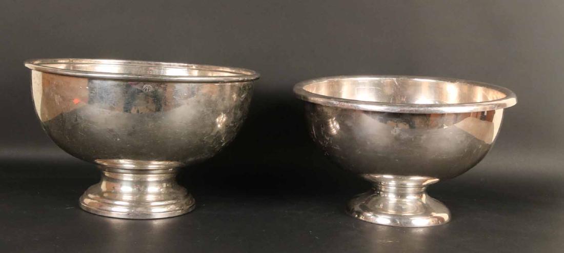 Two Grand Silver Plated Footed Punch Bowls (1 of 9)