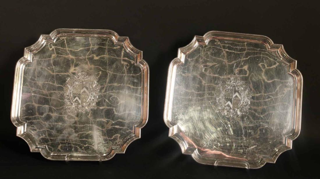 Pair of English Silver on Copper Trays (1 of 9)