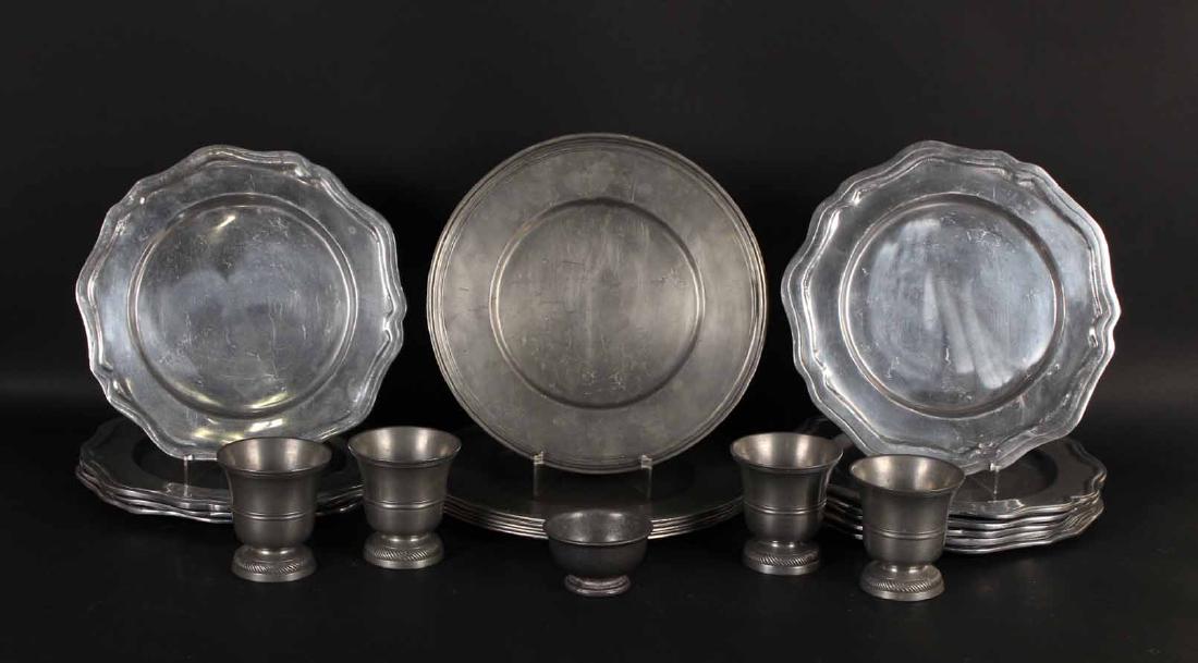 Large Group of Pewter Serving and Table Articles (1 of 13)