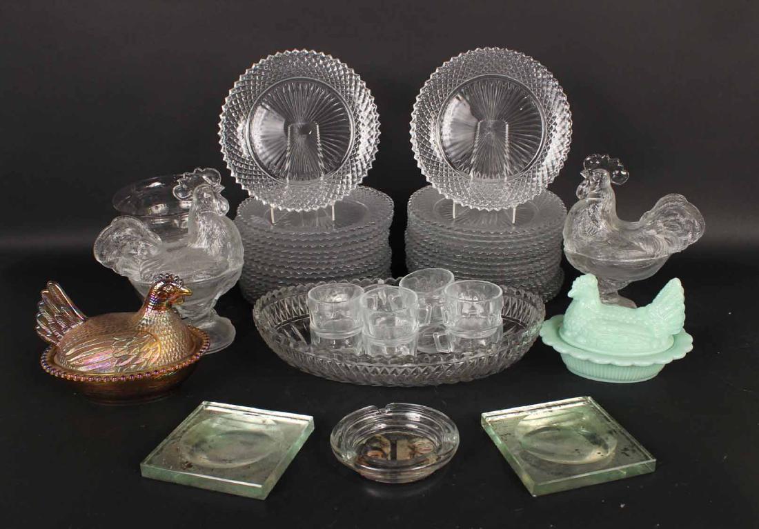 Four Glass Rooster Covered Dishes (1 of 6)