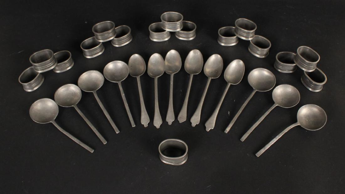 Group of Pewter Spoons & Napkin Rings (1 of 8)