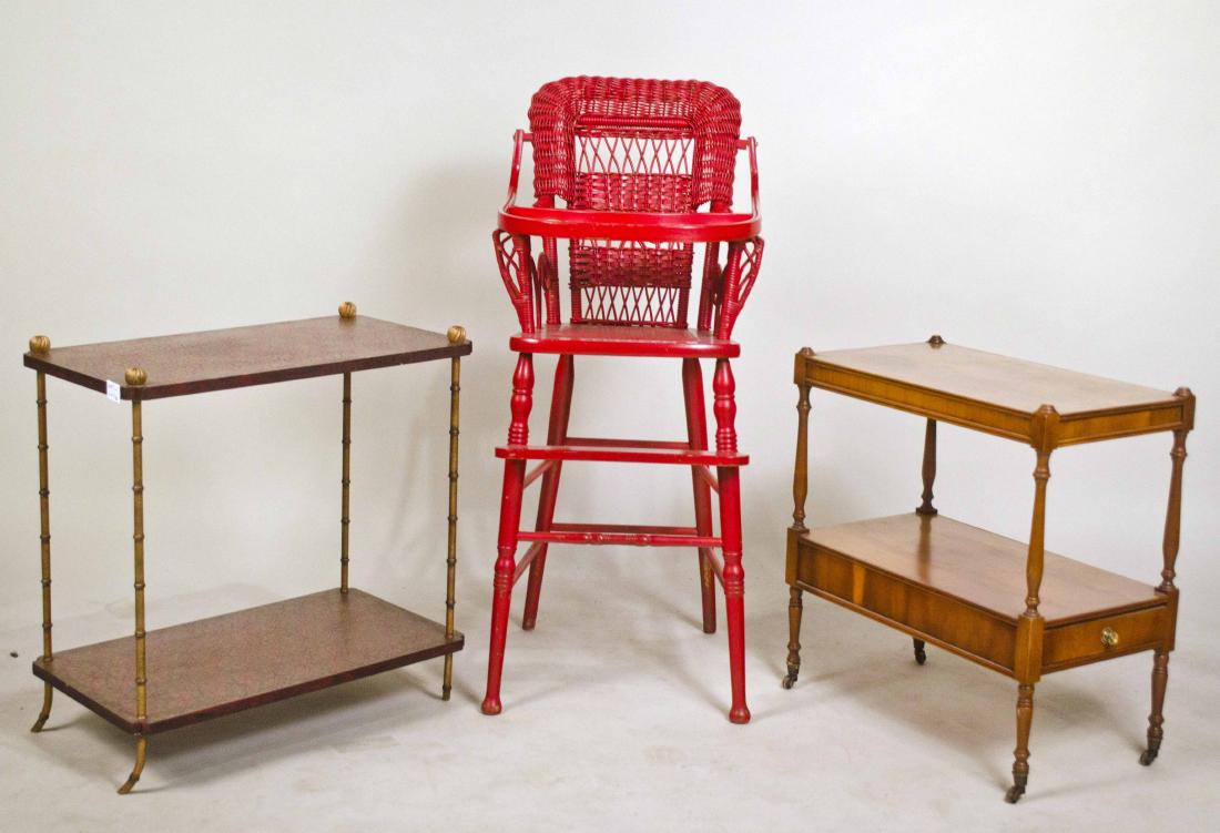 Paint Decorated Metal Two-Tiered Side Table (1 of 8)