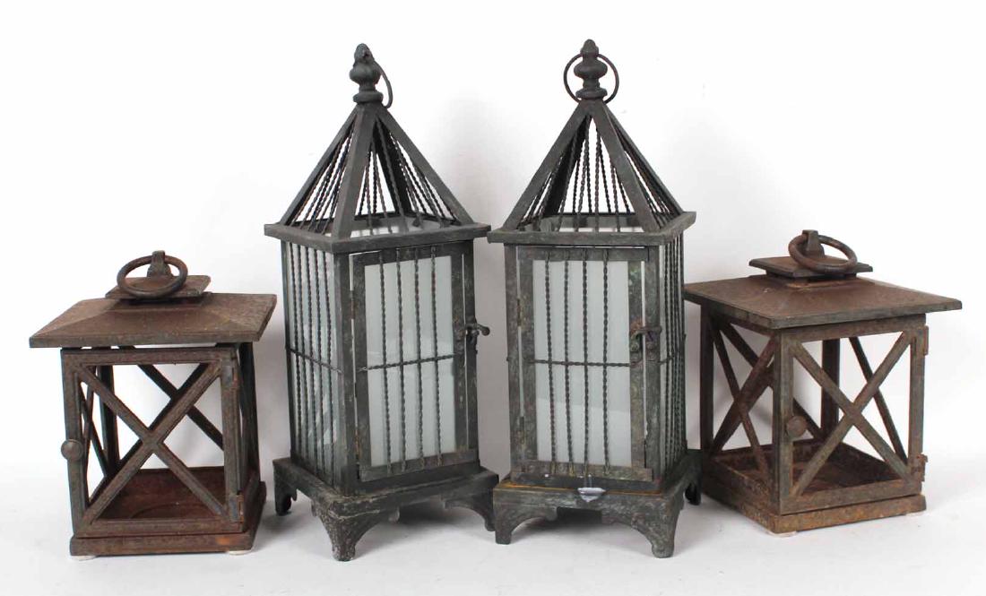 Two Pairs of Metal Hanging Lanters (1 of 7)