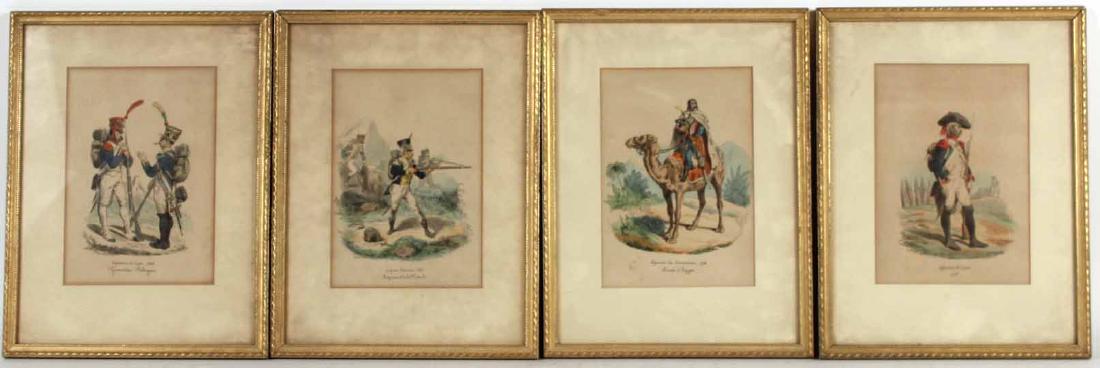 Four Hand-Colored Prints of French Soldiers (1 of 6)
