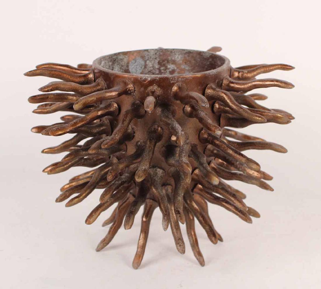 Gilt Metal Orchid Pot on Stand (1 of 4)