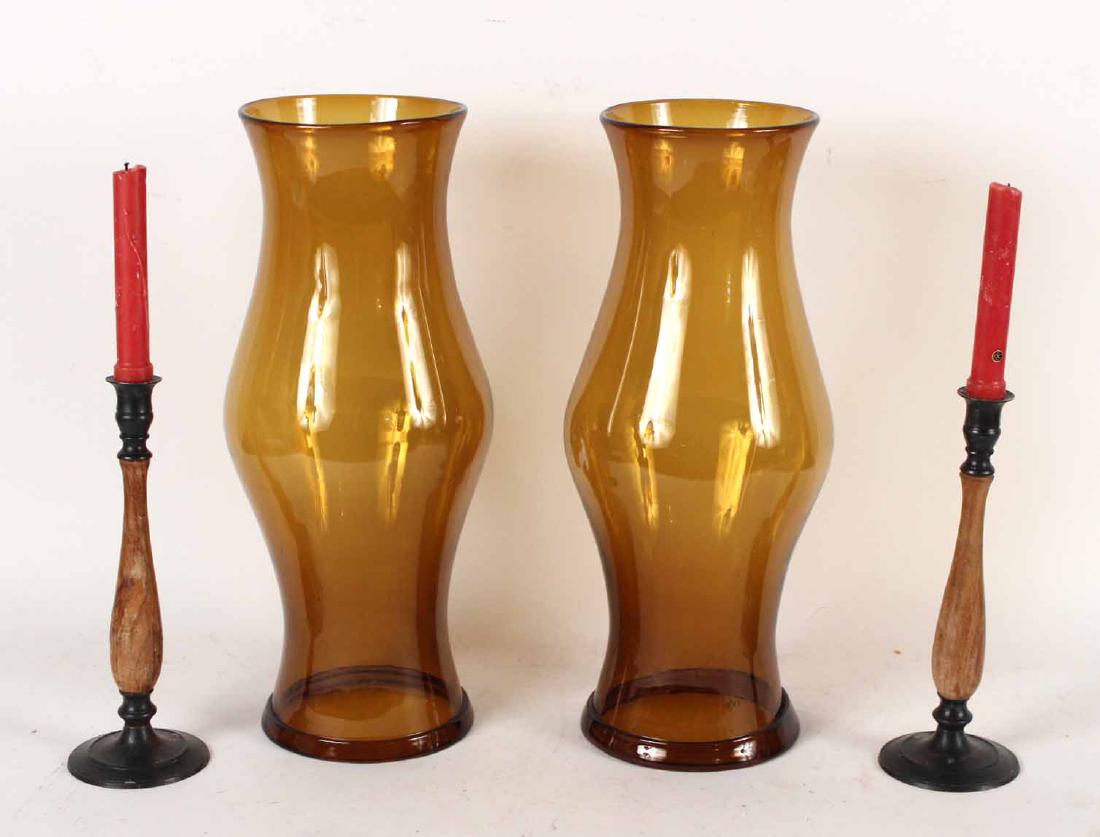 Pair of Wood Candlesticks (1 of 4)