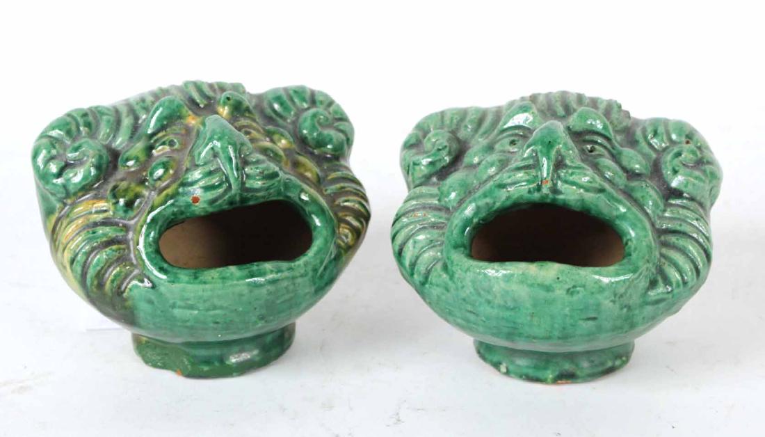 Pair of Chinese Ceramic Lion Form Pots (1 of 8)
