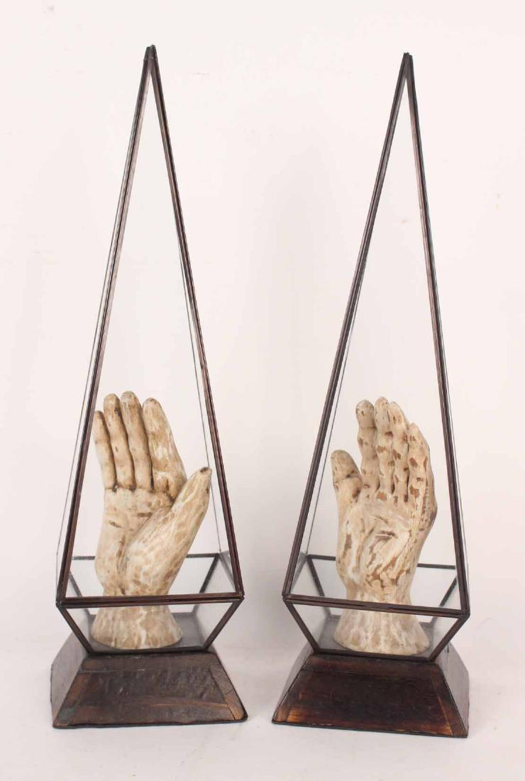 Pair of White-Painted Carved Wood Hands (1 of 5)