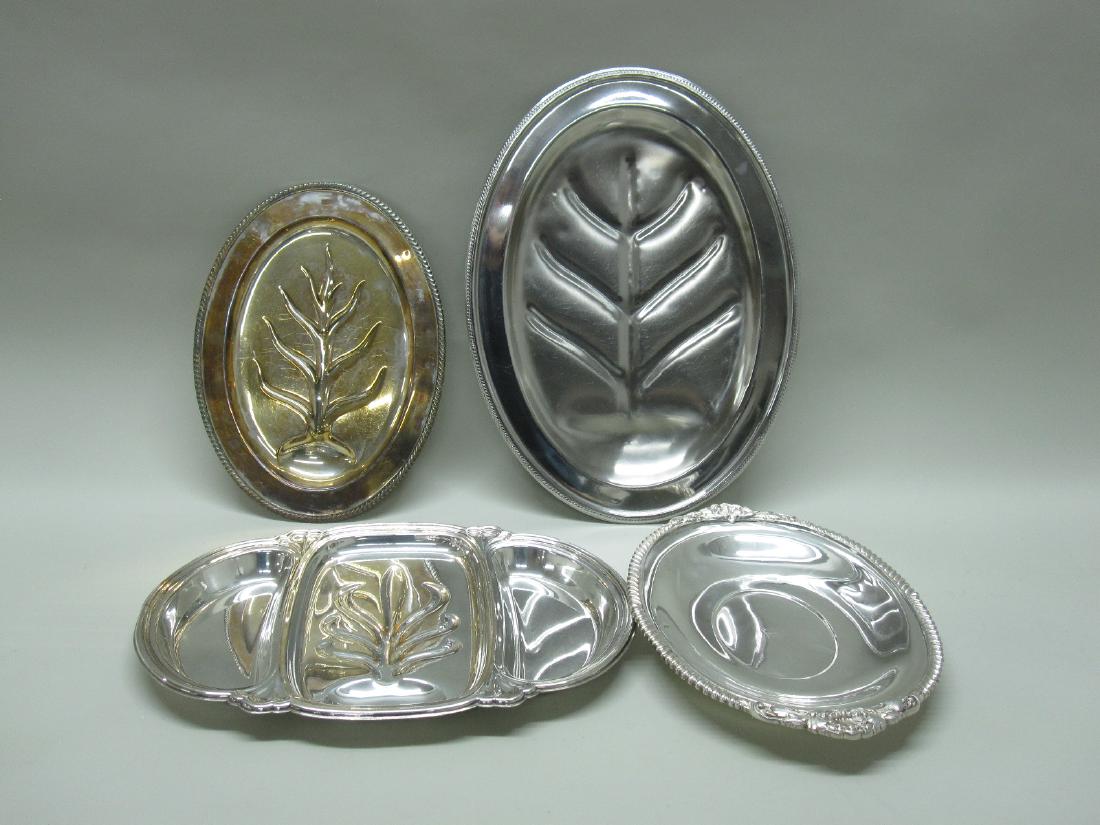 2 SILVER PLATED WELL AND TREE PLATTERS (1 of 5)