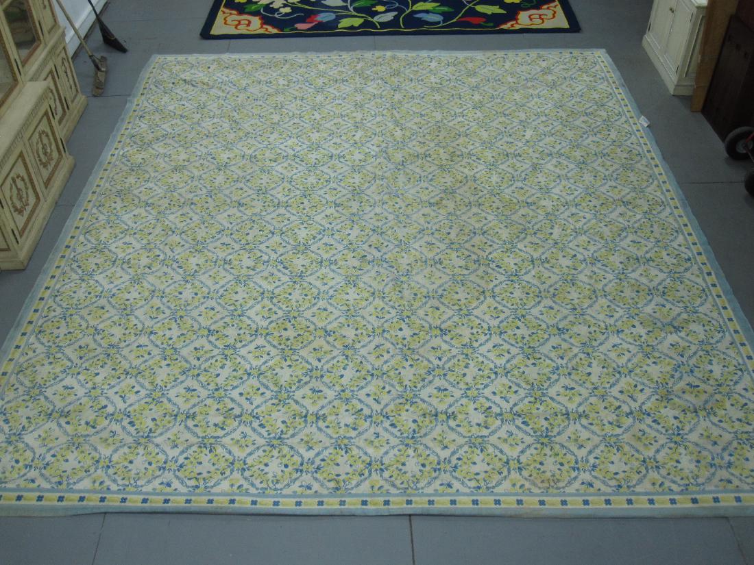 STARK OVERSIZED CARPET: White ground with yellow floral motif. Approx. 16' x 14'