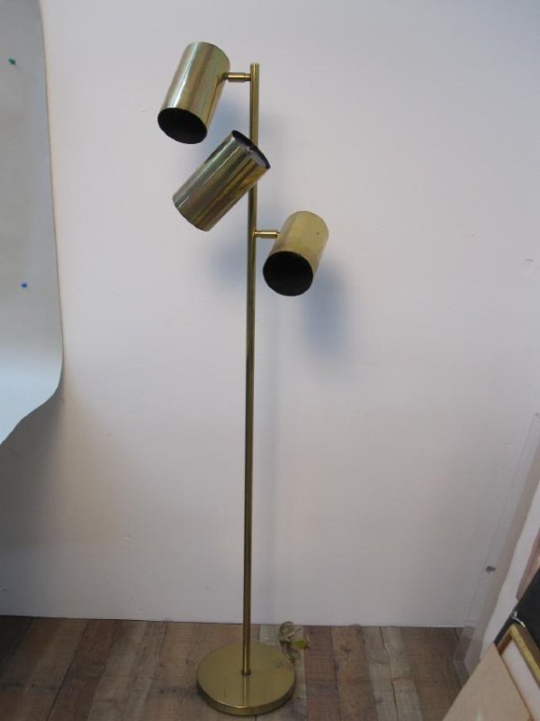 KOCH + LOWY BRASS THREE LIGHT FLOOR LAMP (1 of 4)