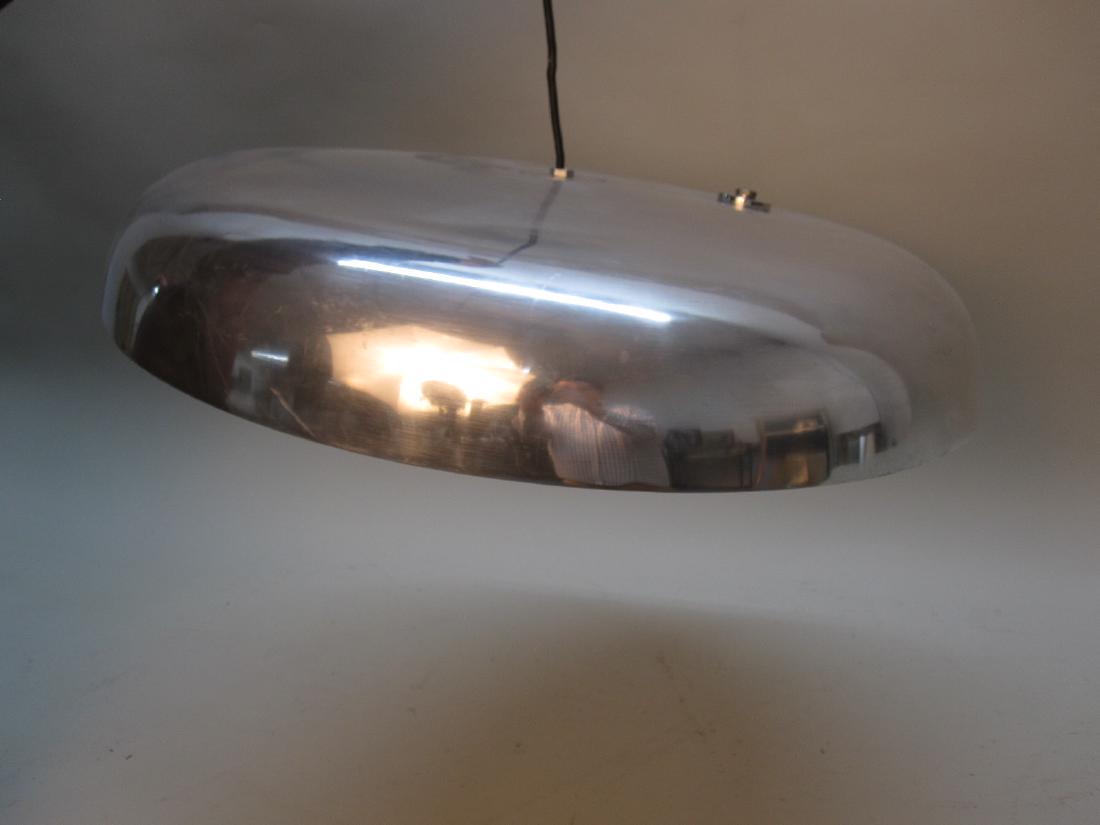 MID CENTURY ALUMINUM DOME SHAPE LIGHT FIXTURE (1 of 3)