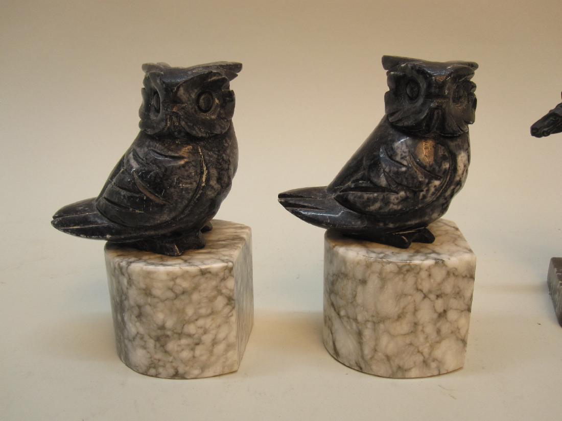 PAIR OF MARBLE OWL FORM BOOKENDS (1 of 8)