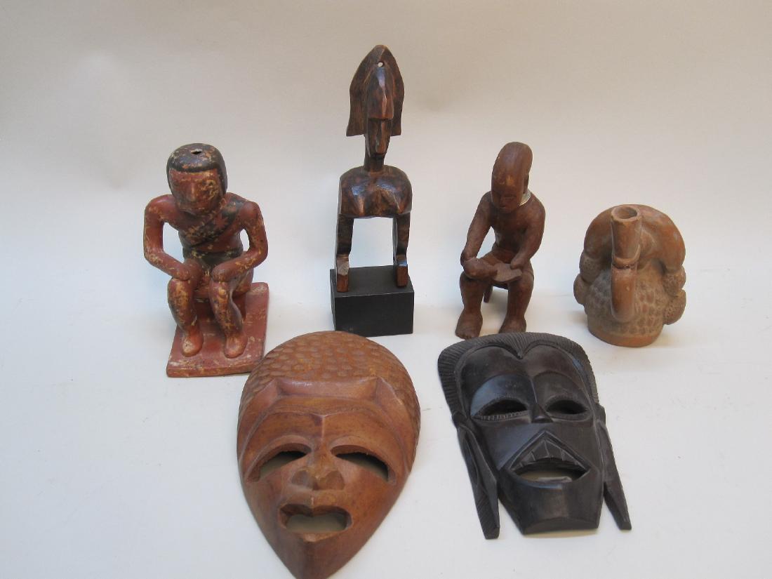 GROUP OF MEXICAN AND AFRICAN CARVINGS (1 of 6)