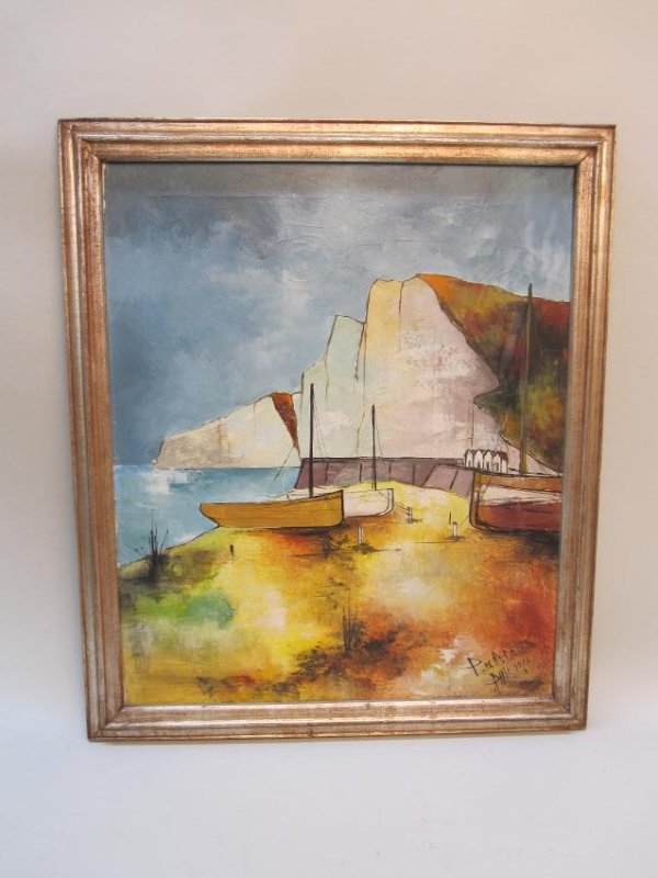 OIL ON CANVAS, TITLED DRY DOCK BY REDON (1 of 5)