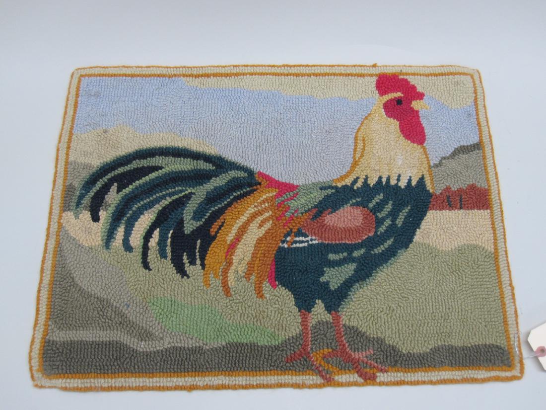 ROOSTER HOOKED RUG (1 of 3)