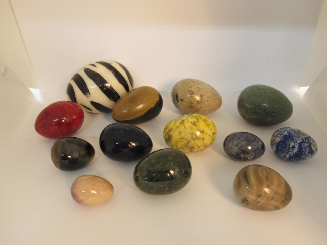 GROUP OF 13 ASSORTED STONE EGGS (1 of 4)