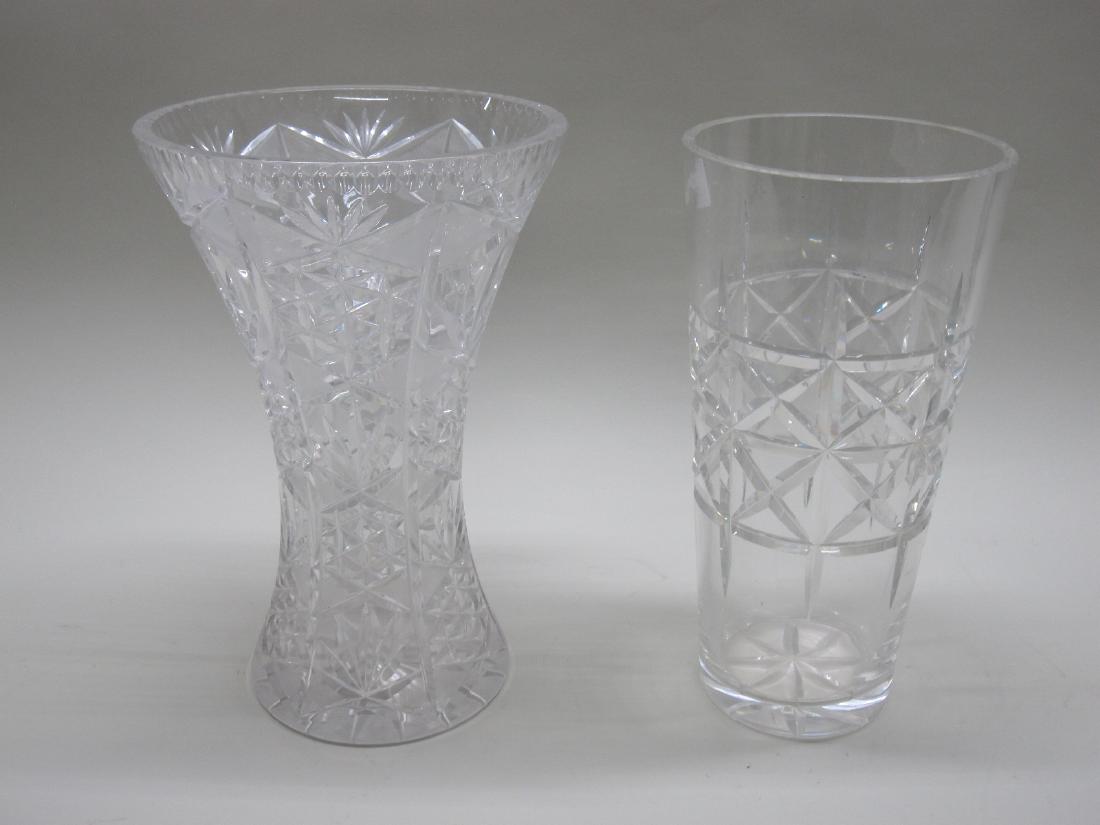 TWO LARGE CUT GLASS VASES (1 of 4)