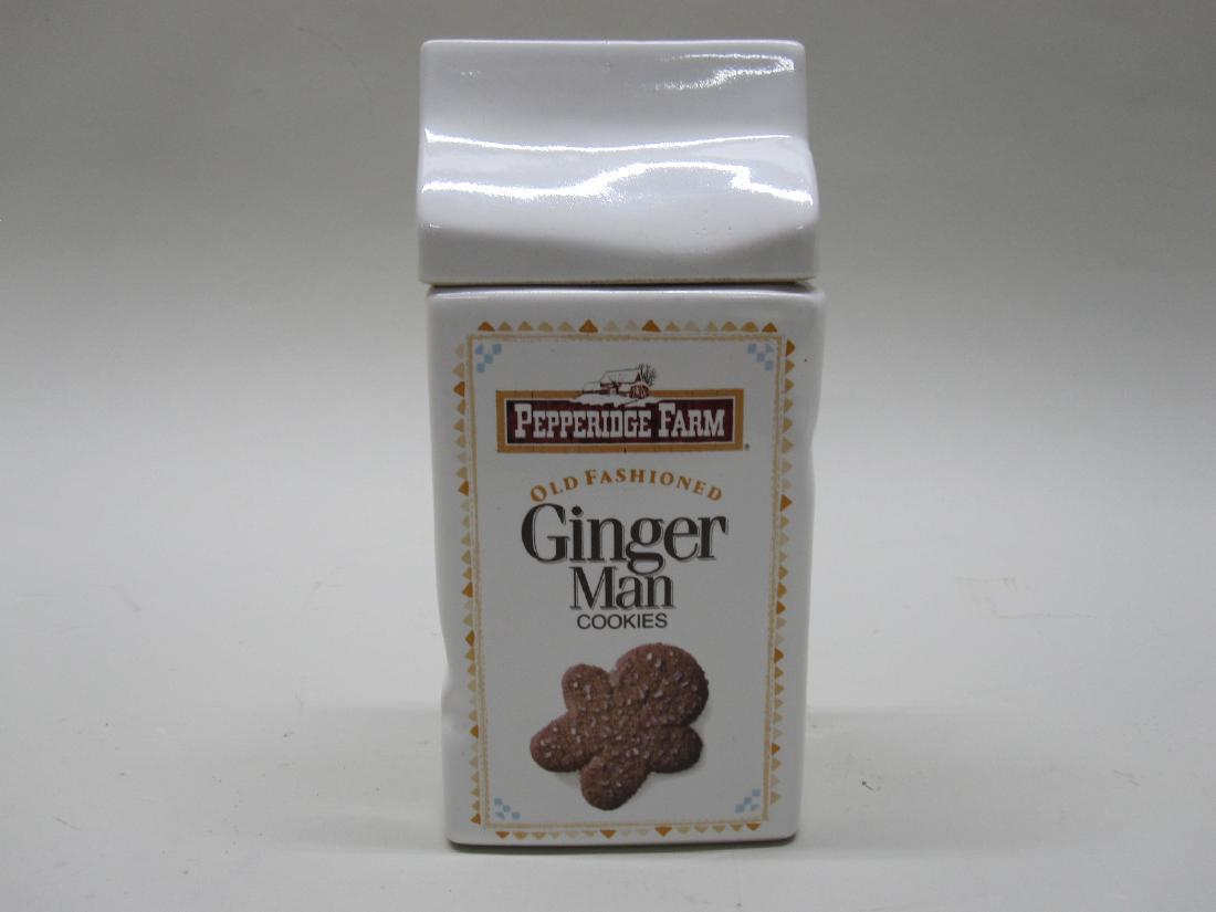 VINTAGE PEPPERIDGE FARM COOKIE JAR: Chocolate chip and Ginger man.