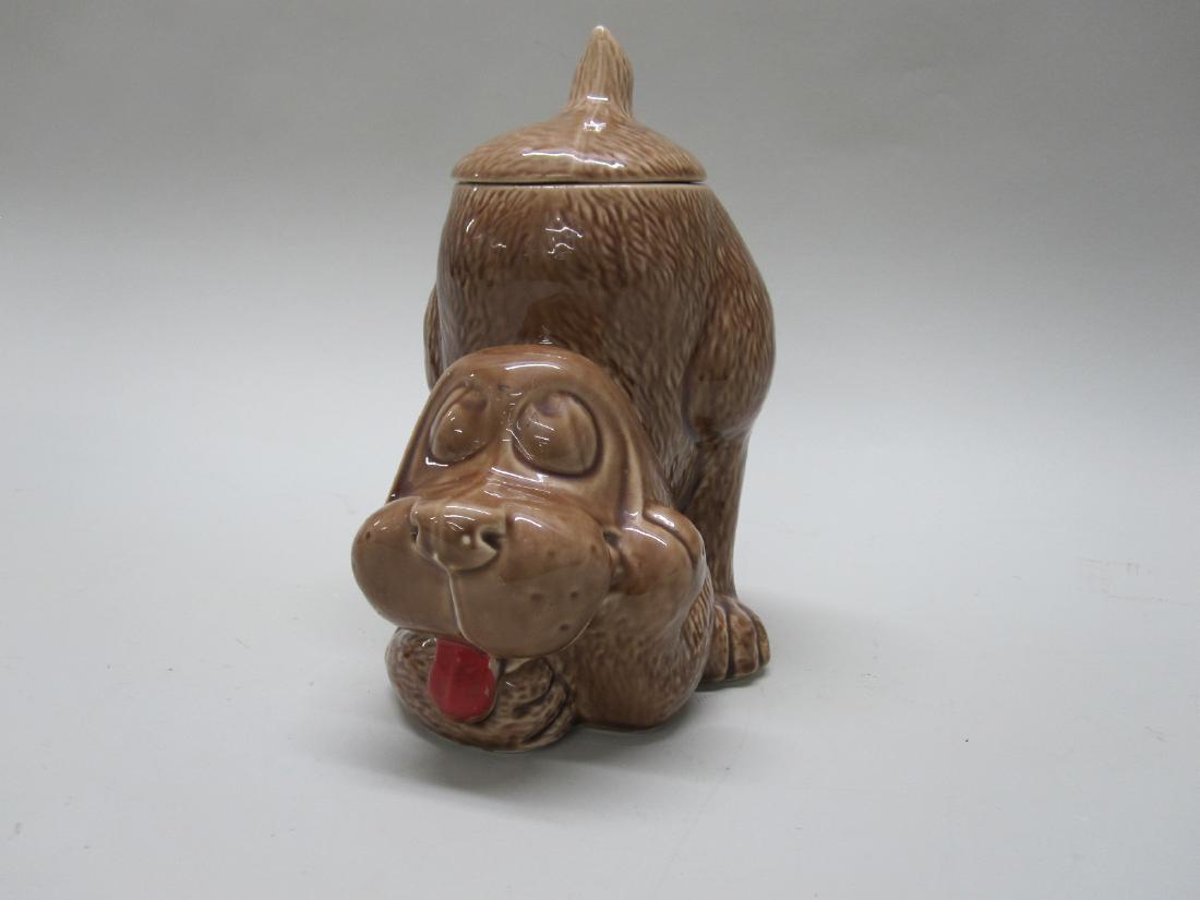 VINTAGE THINKING PUPPY COOKIE JAR: 20th C.