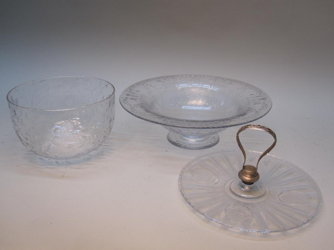 STERLING SILVER HANDLED SERVING DISH (1 of 5)