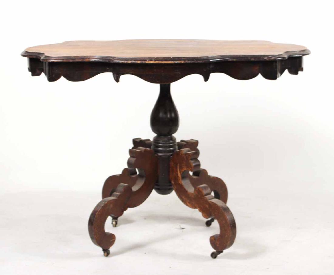 VICTORIAN WALNUT PART-EBONIZED CENTER TABLE (1 of 7)