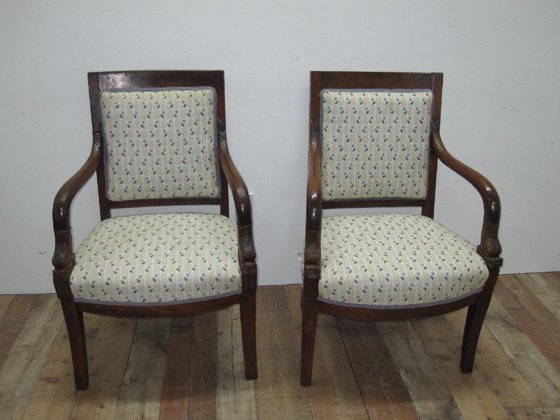 PAIR OF FRENCH EMPIRE STYLE ARMCHAIRS (1 of 5)