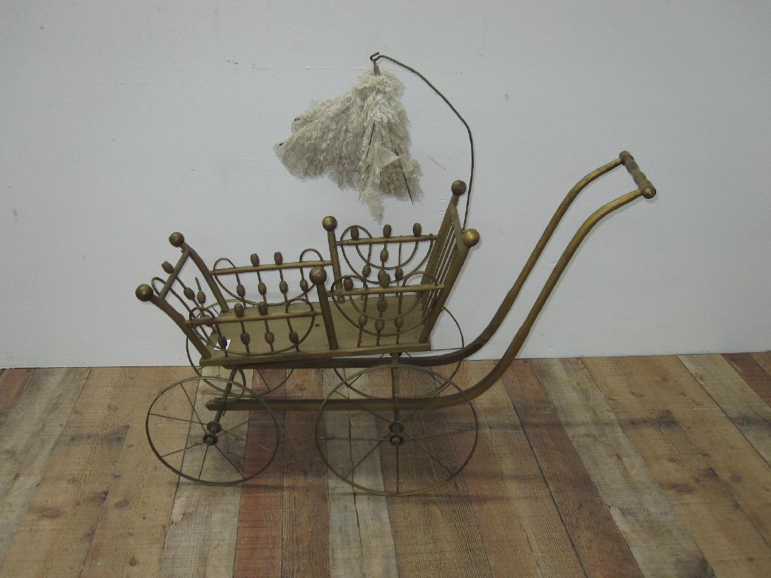GILT PAINTED DOLL CARRIAGE (1 of 4)