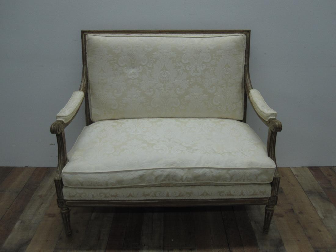 LOUIS XVI STYLE UPHOLSTERED SETTEE (1 of 8)