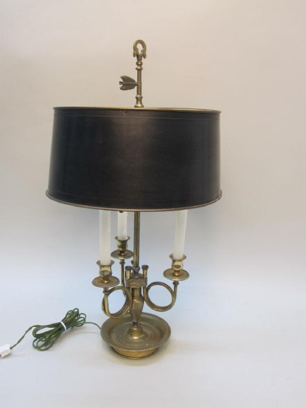 BRASS 3 LIGHT BOUILLOTTE TABLE LAMP (1 of 6)