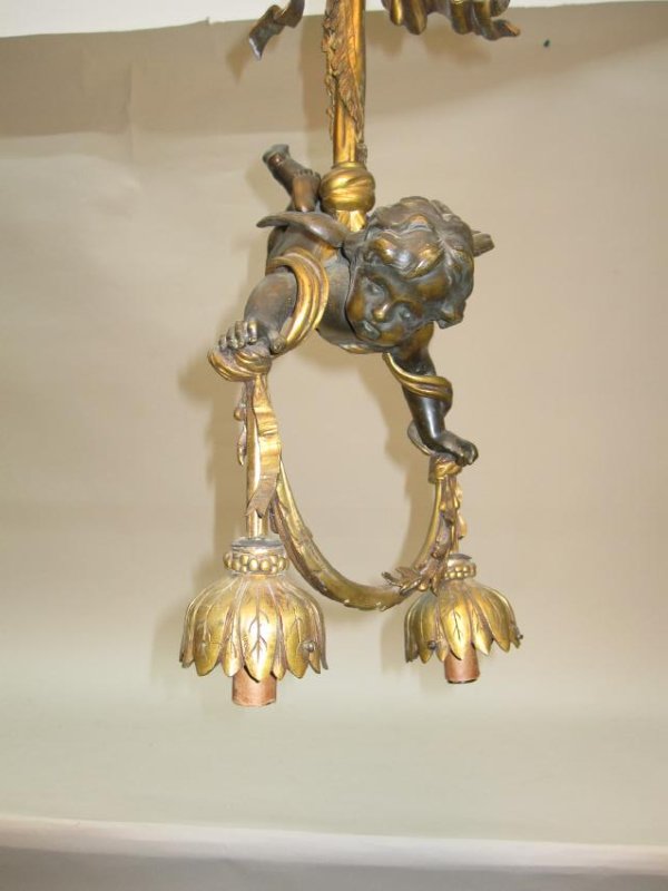 TWO LIGHT HANGING CHERUB FIXTURE (1 of 6)