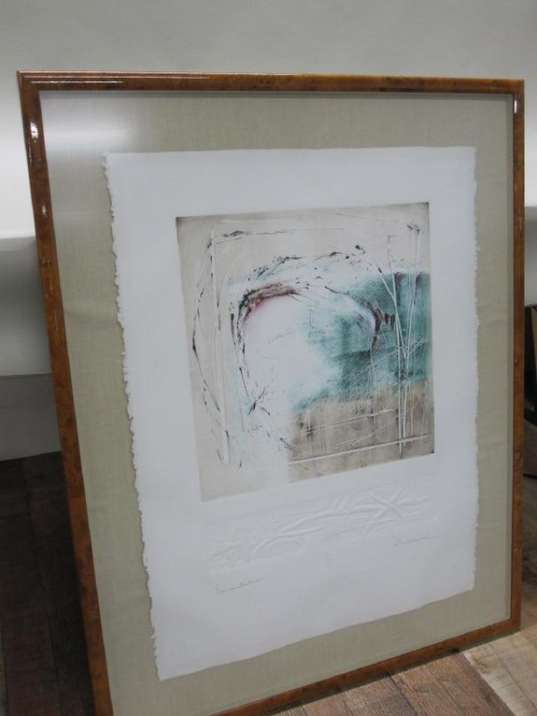 MIXED MEDIA ON HAND MADE PAPER SIGNED DEBONNE (1 of 6)