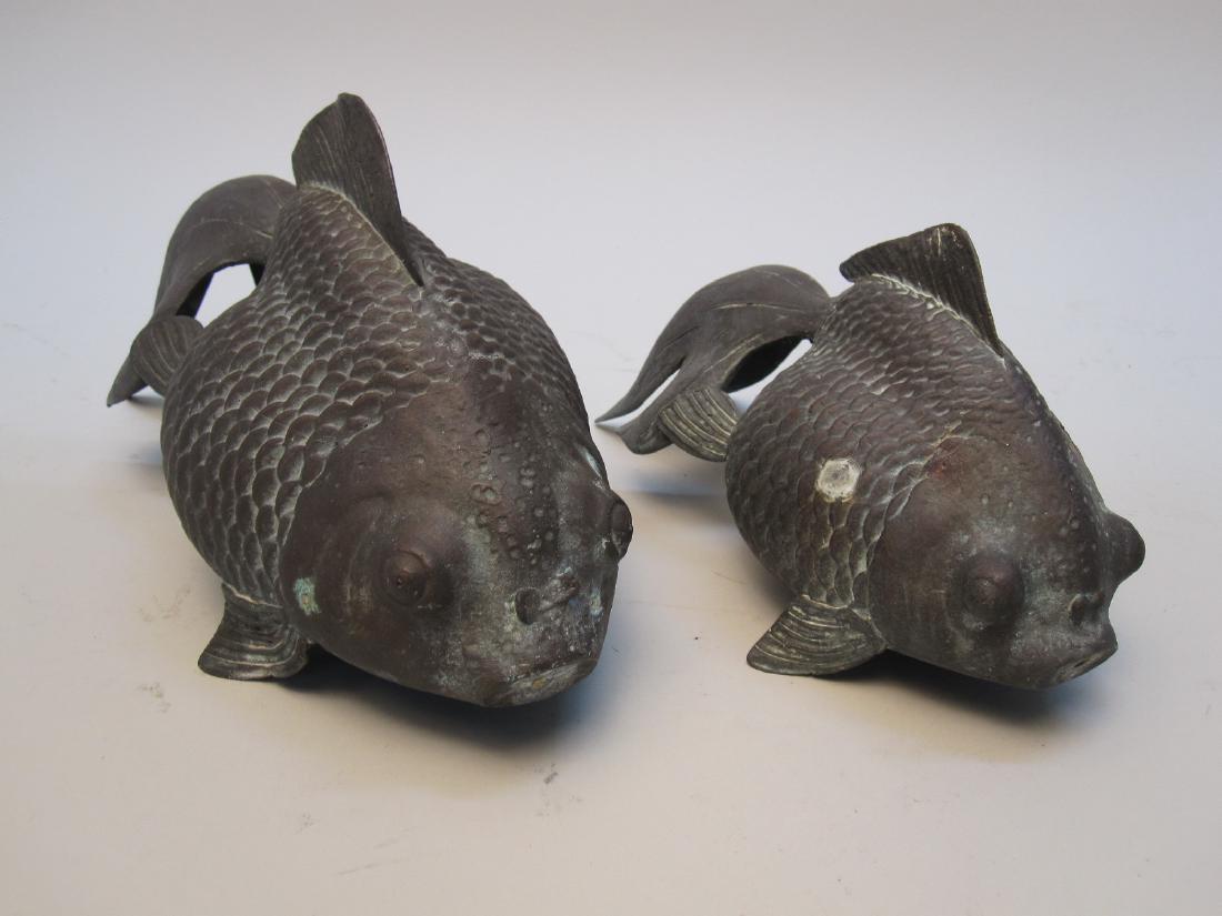 TWO BRONZE KOI FISH FOUNTAINS (1 of 6)