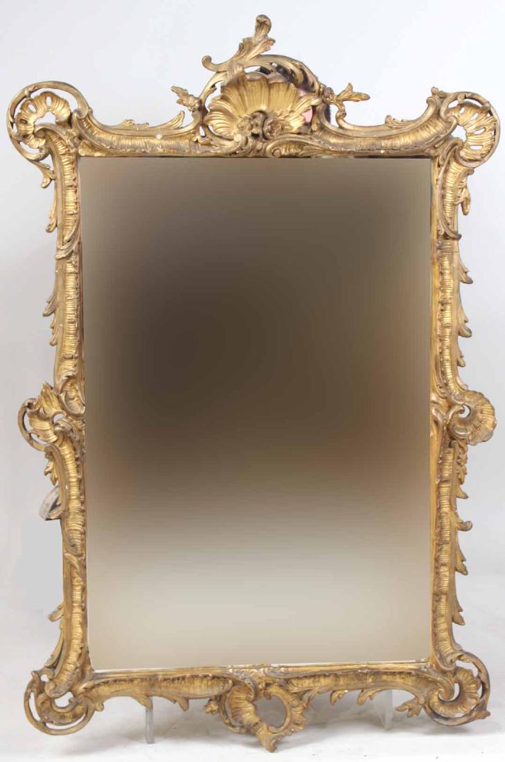 Rococo Style Giltwood Pier Mirror: 19th/20th C. 46"h x 30"w