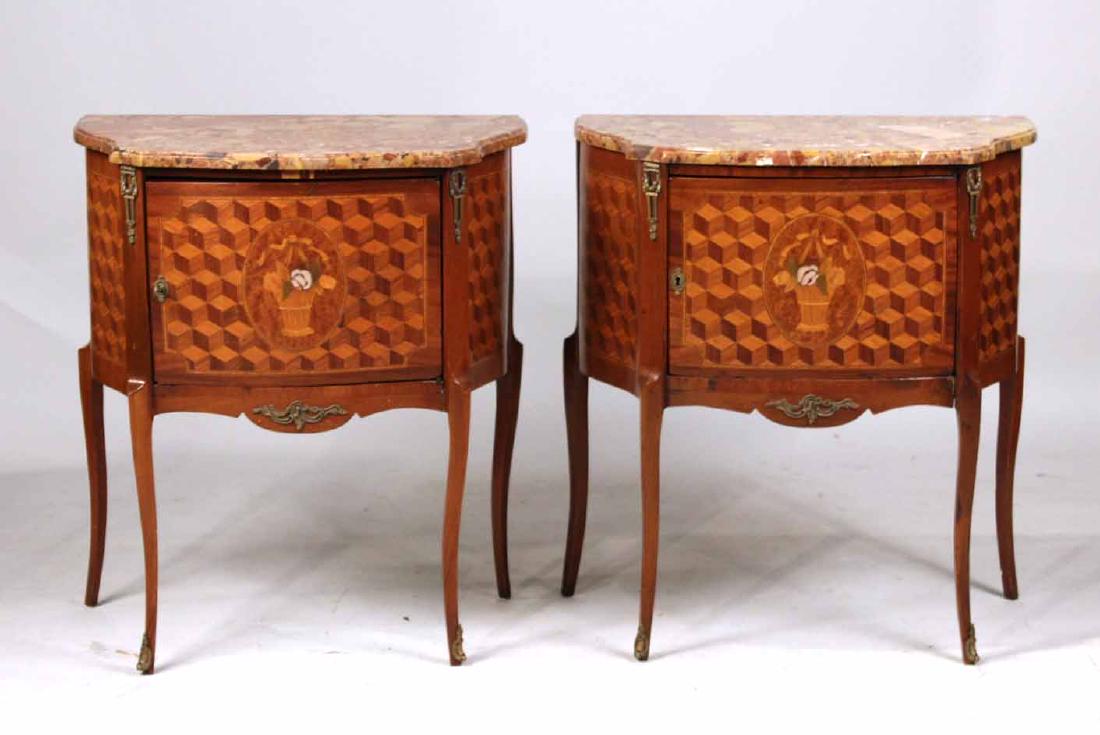 Pair of Louis XV Style Marble Top Side Tables (1 of 10)