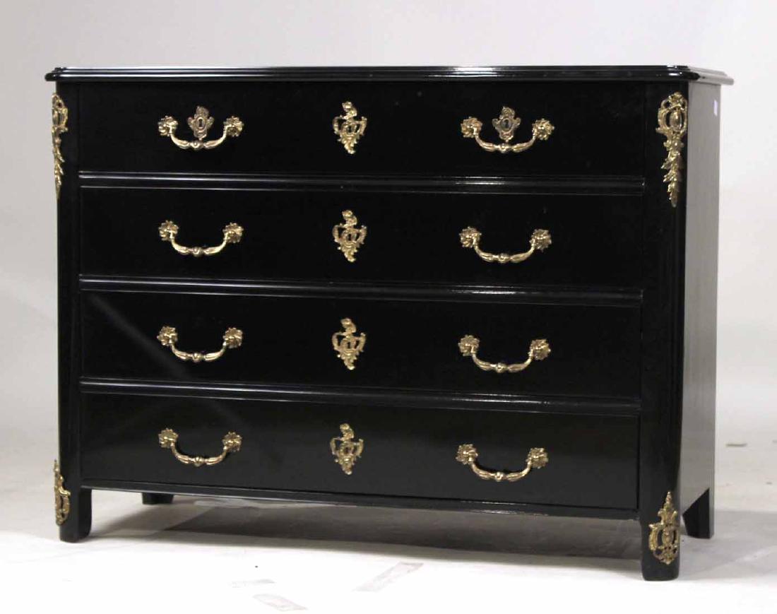 Baker Ormolu-Mounted Ebonized Chest of Drawers (1 of 5)
