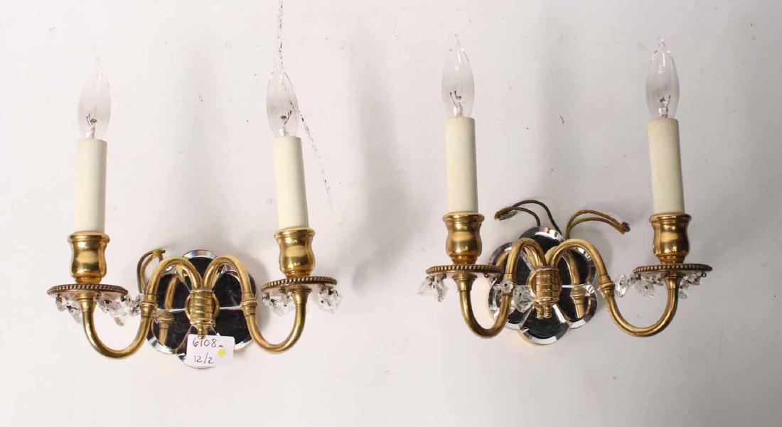 Pair of Neoclassical Style Two Light Wall Sconces (1 of 7)