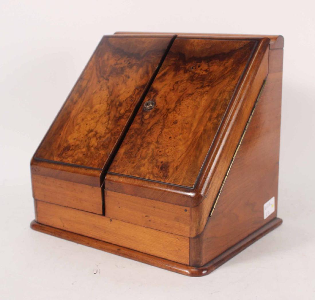 Victorian Figured Walnut Letter Box (1 of 8)
