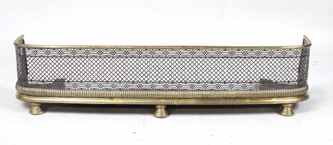 Regency Brass and Wirework Fender: English, 19th C. 9-1/4"h x 42-3/4"w x 10-1/2"d
