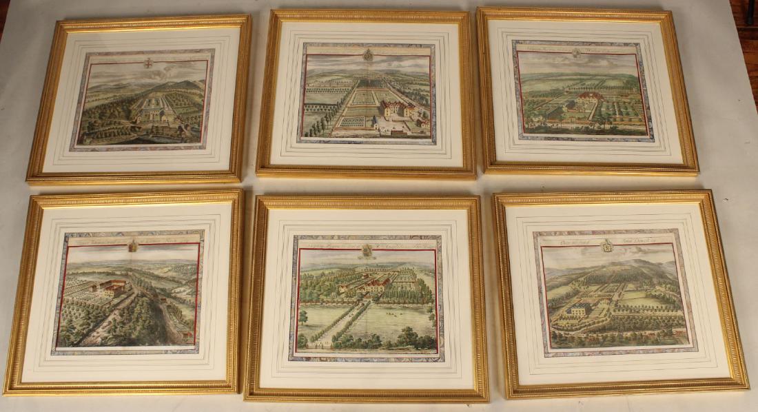 Six Colored Engravings of English Country Houses (1 of 11)