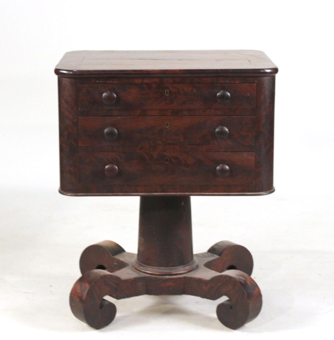 Empire Mahogany Three-Drawer Side Table (1 of 7)