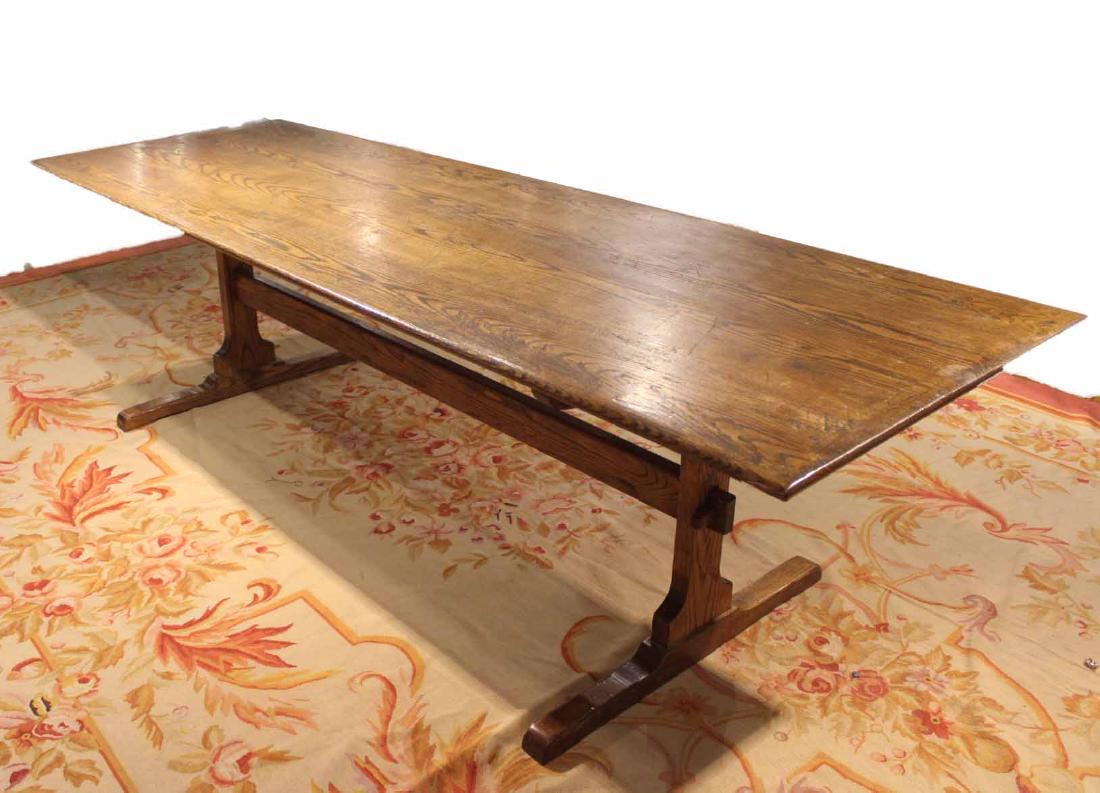 Trestle Base Oak Dining Table (1 of 5)