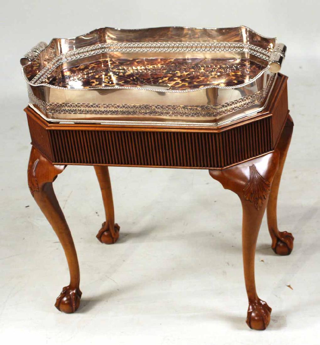 George III Style Silver-Plate Tray-Top Table (1 of 8)