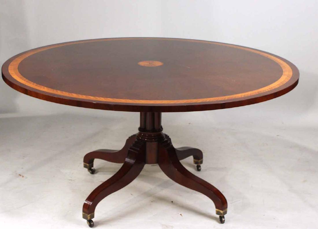 Regency Style Mario Buatta-Designed Table: Mahogany Dining Table 29" h x 60" dia