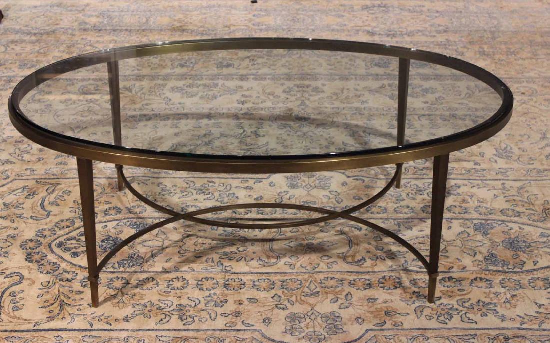 Thomas Pheasant Design Glass Low Table: Baker Furniture Co. 17"h x 49"w x 28"d