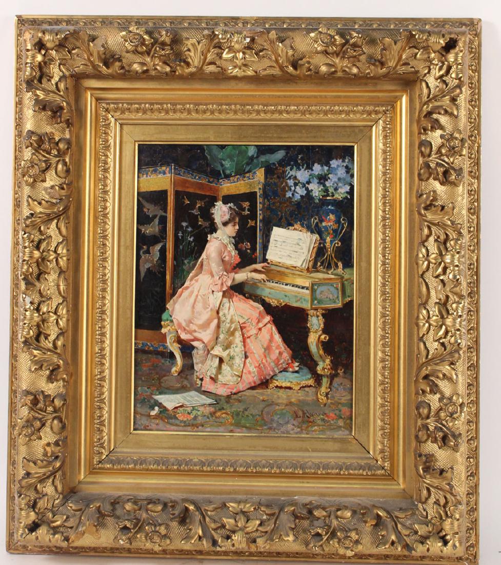 Oil on Panel, Woman at Piano, Luis Alvarez Catala (1 of 7)